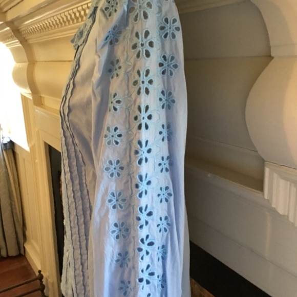 J Crew Women’s Blue Eyelite Long Sleeve Blouse Sz Small $118 - Picture 6 of 10